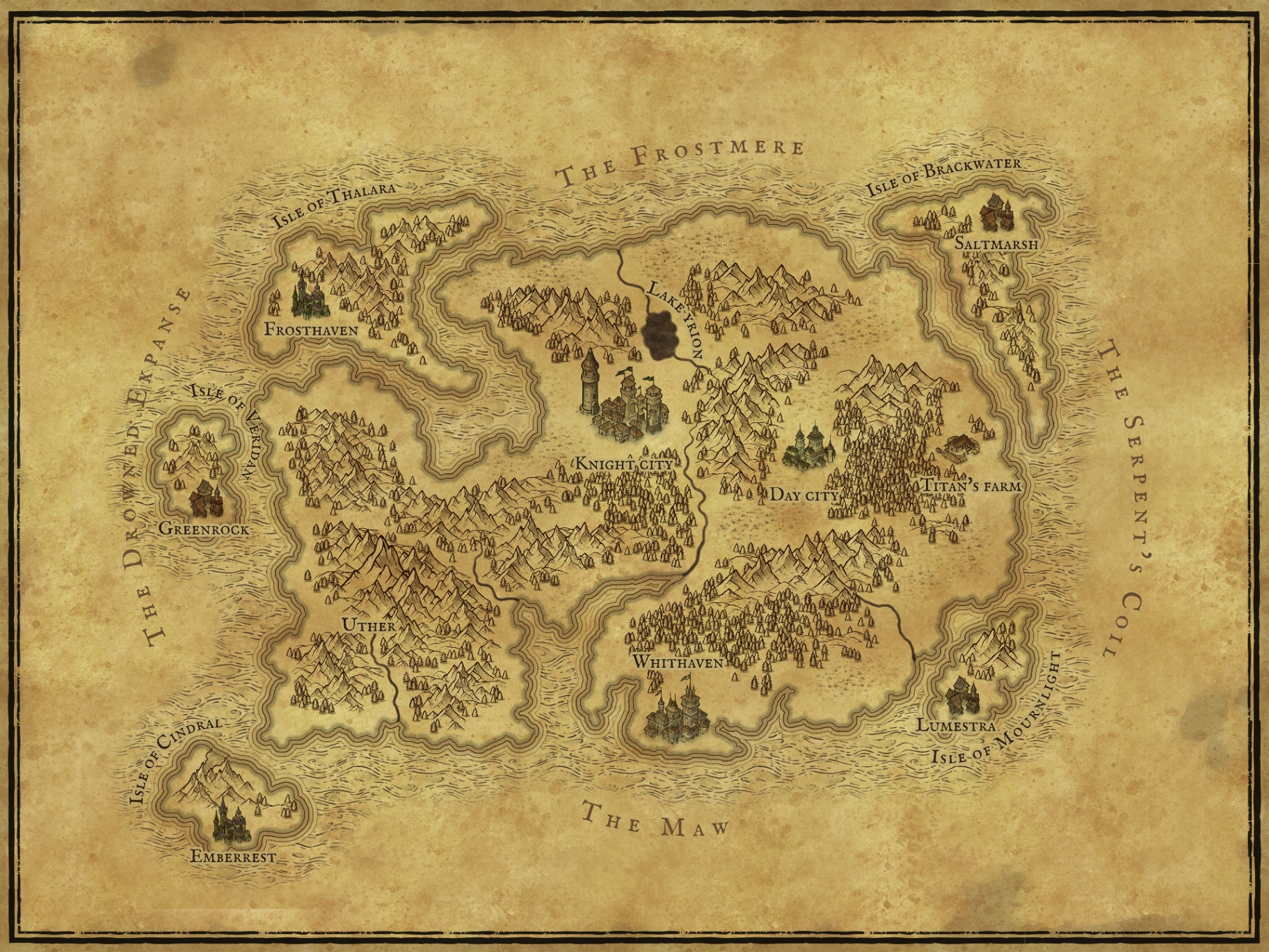 Map of the Southern Islands